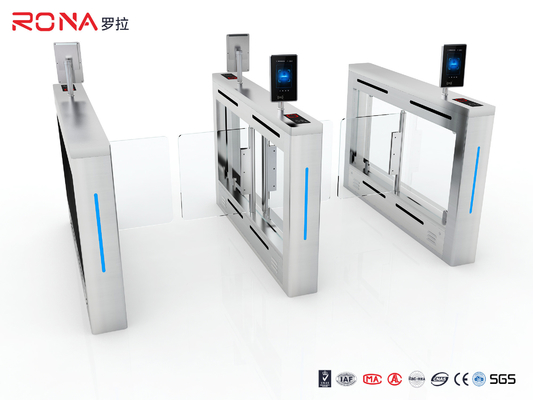 kopen De Kaartlezer Swing Gate Turnstile van de gezichtserkenning met Brushless Motor van DC24 6 Paren Sensor online manufacture